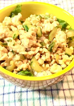 干しきゅうりで鶏そぼろどんぶり☆-レシピのメイン写真
