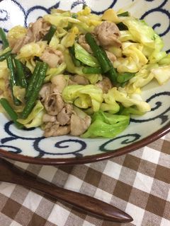 豚肉とニンニクの芽、キャベツの炒め物-レシピのメイン写真