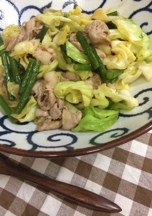 豚肉とニンニクの芽、キャベツの炒め物-レシピのメイン写真