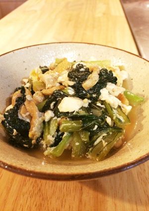 なつかしの味♡小松菜と油あげの豆腐煮-レシピのメイン写真
