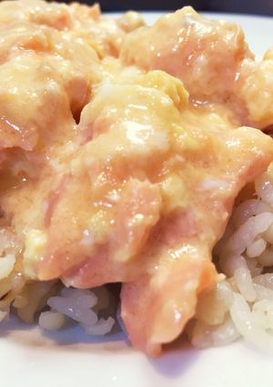 絶品♡レンジで簡単♡鮭ボナーラ丼☆*+-レシピのメイン写真