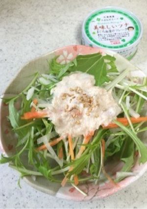 簡単♪水菜のシャキシャキサラダ♪-レシピのメイン写真