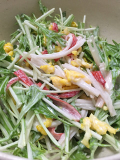 たまごとカニカマで☆水菜サラダ-レシピのメイン写真