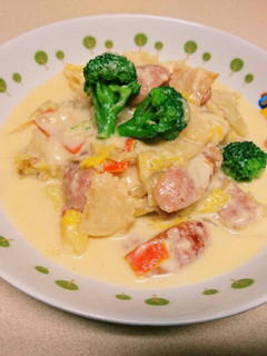 白菜のクリーム煮込み、チーズ入り-レシピのメイン写真