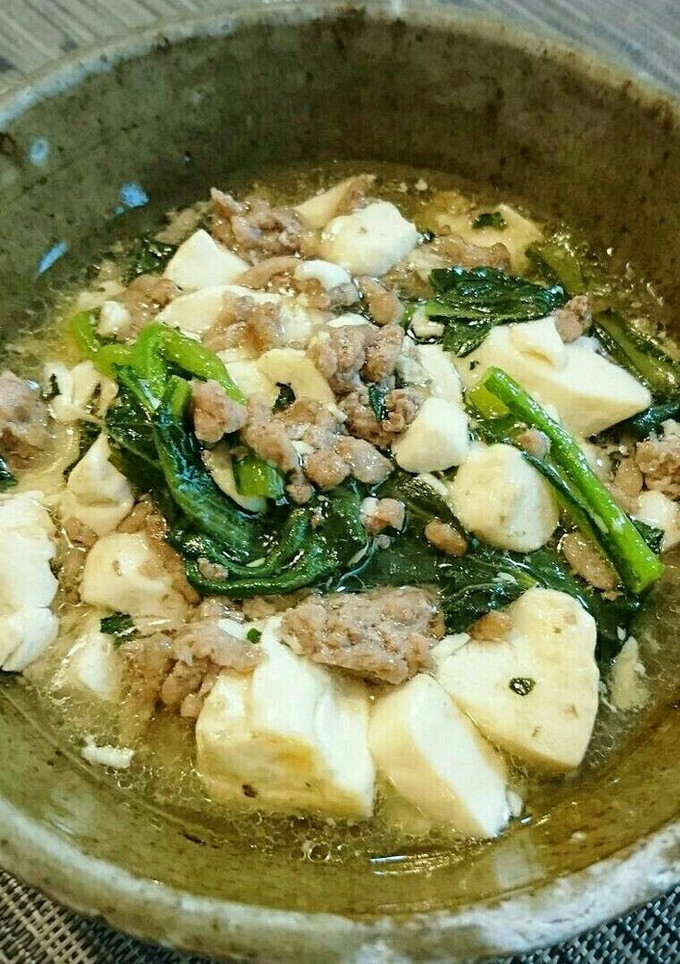 小松菜と豆腐のとろっとそぼろ炒め-レシピのメイン写真