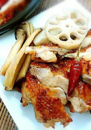 鶏もも肉とれんこんの焼きポン漬け-レシピのメイン写真