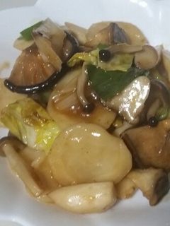 ちぎりうどんとキノコの中華風ピリ辛炒め-レシピのメイン写真