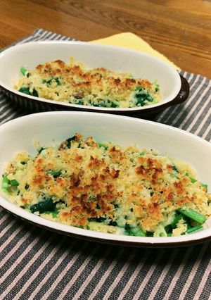 ホウレン草のかんたん！パン粉焼き♥-レシピのメイン写真
