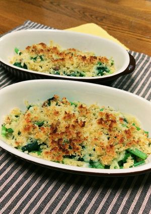ホウレン草のかんたん！パン粉焼き♥-レシピのメイン写真