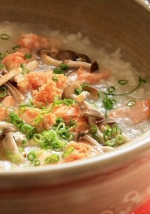 鮭としめじのほっこり明太子粥-レシピのメイン写真