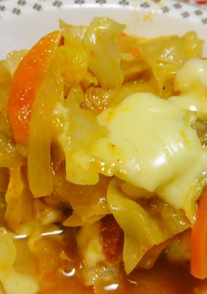 キャベツと豚肉の重ね煮トマトチーズ味-レシピのメイン写真