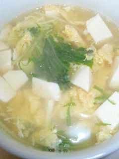 簡単☆水菜と豆腐の和風スープ-レシピのメイン写真