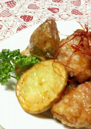 鶏肉と新じゃが芋の☆甘辛和え♡♥♡-レシピのメイン写真
