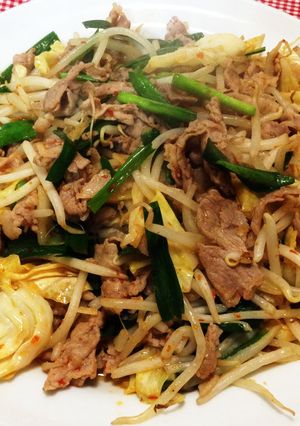 もやしとニラと豚肉のピリ辛炒め-レシピのメイン写真