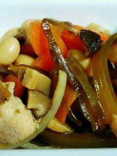 *切って煮るだけ、茎ワカメの大豆煮*-レシピのメイン写真