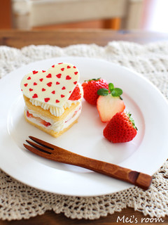 ホワイトデーにも^^簡単ハートのケーキ-レシピのメイン写真