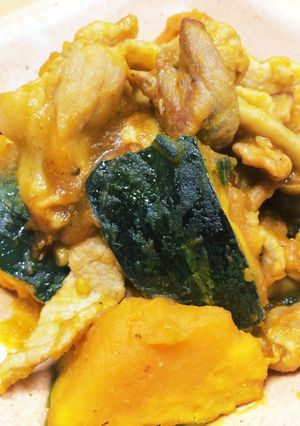 簡単★豚肉とかぼちゃの炒め物-レシピのメイン写真