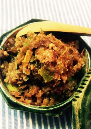 出汁を取った後の鰹節で作るネギ肉味噌-レシピのメイン写真