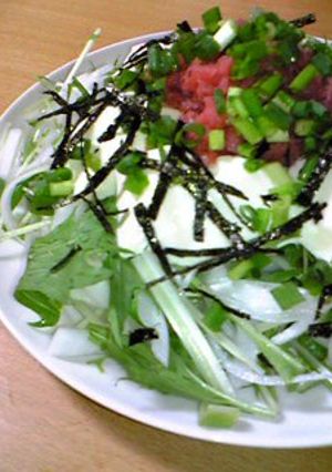 新たまねぎ♪豆腐とねぎとろのサラダ-レシピのメイン写真