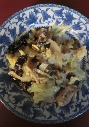 キャベツと卵の搾菜炒め（チーズ風味）-レシピのメイン写真