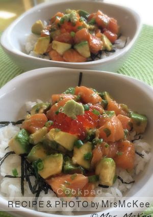 ハワイアン風サーモン＆イクラの親子ポキ丼-レシピのメイン写真
