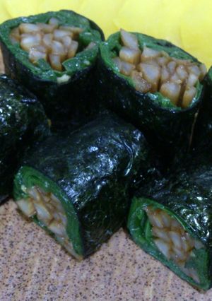 きんぴらごぼうとつるむらさきの細巻き-レシピのメイン写真