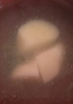 筆茗荷とじゃがいもの味噌汁-レシピのメイン写真