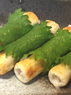 簡単☆餅入り焼竹輪の大葉巻き胡麻醤油かけ-レシピのメイン写真
