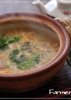 菜の花とえのきだけの卵雑炊-レシピのメイン写真