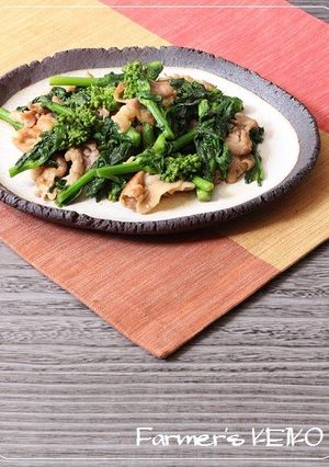 【農家のレシピ】菜の花と豚肉の炒め物-レシピのメイン写真