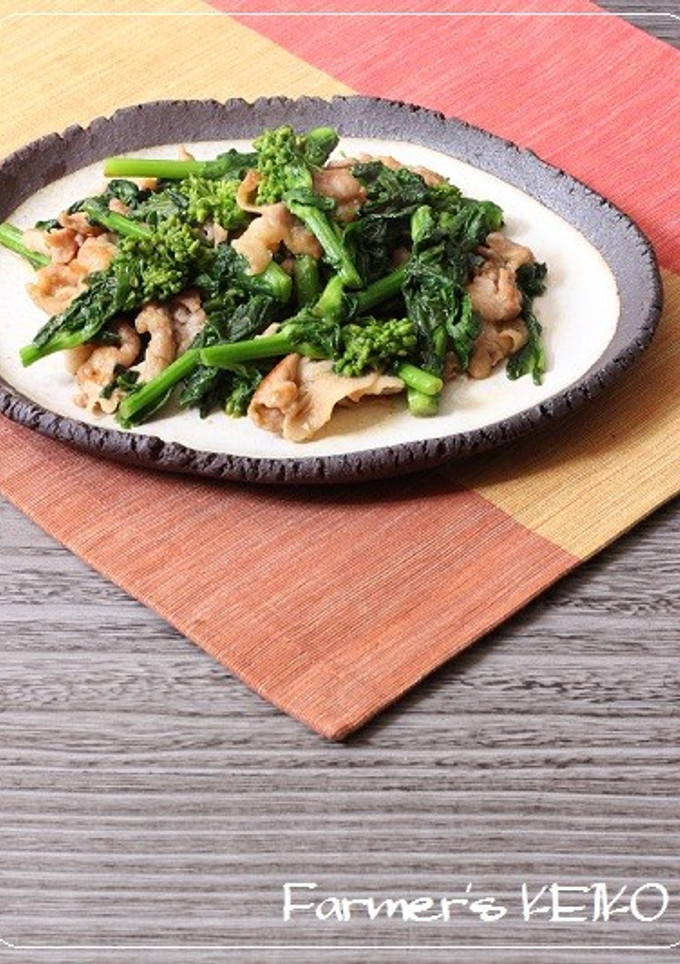 【農家のレシピ】菜の花と豚肉の炒め物-レシピのメイン写真