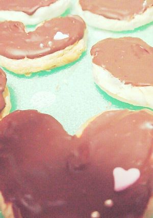 チョコレートがけハートのパイ-レシピのメイン写真