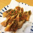 人参とピーマンの挽肉春巻き