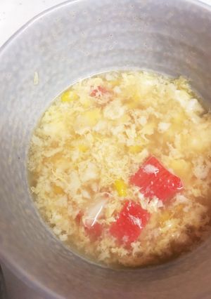 ♪簡単コーンとカニカマのかき玉スープ♪-レシピのメイン写真