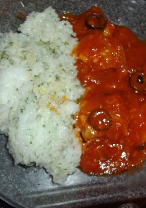 鶏肉のトマトソース煮パセリライス添え-レシピのメイン写真