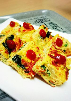 お弁当にも！具だくさんオープンオムレツ☆-レシピのメイン写真