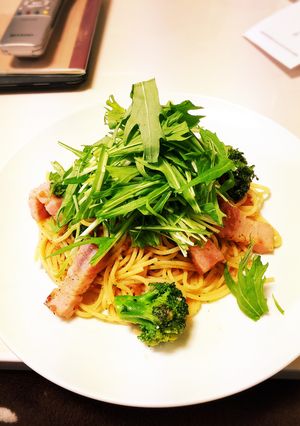 誰でも簡単！梅とベーコンのパスタ-レシピのメイン写真
