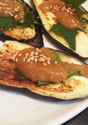 甘味噌のせ焼き茄子-レシピのメイン写真