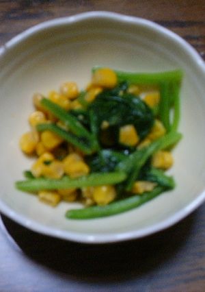 ほうれん草とコーンのバター炒め-レシピのメイン写真