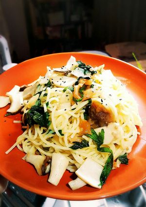簡単美味しい梅しそエリンギパスタ^^-レシピのメイン写真