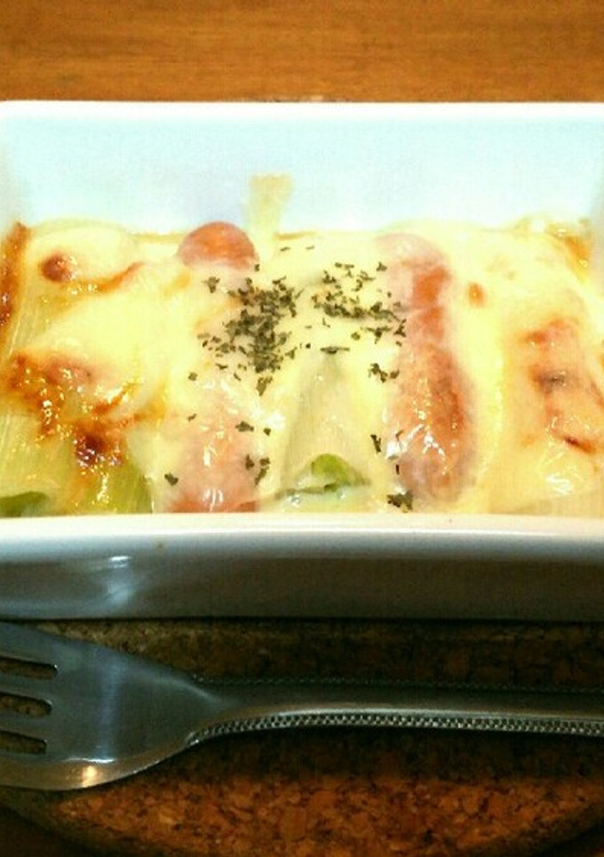 ＊ネギとウインナーの味噌マヨチーズ焼き＊-レシピのメイン写真