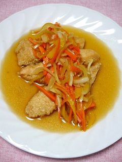 簡単!野菜たっぷり鮭の南蛮漬け(黒酢)-レシピのメイン写真