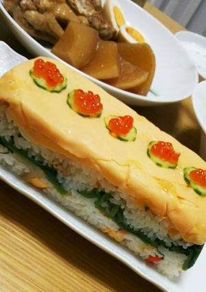 薄焼き卵で失敗しない！ちらし寿司ケーキ♪-レシピのメイン写真
