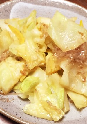 茹でキャベツのソテー 柚子醤油風味-レシピのメイン写真