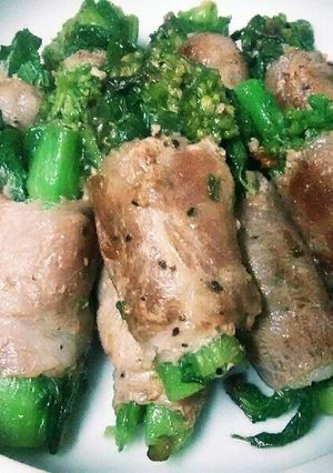 菜の花豚巻き★簡単美味しい♪-レシピのメイン写真