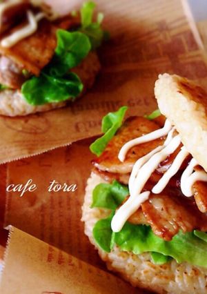 余りご飯で☆焼肉ライスバーガーのバンズ☆-レシピのメイン写真