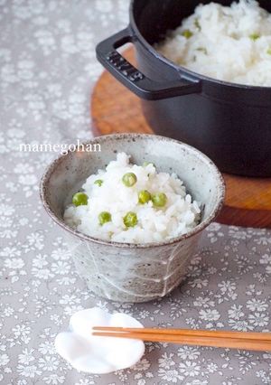 STAUB18cmココット鍋で炊く豆ご飯-レシピのメイン写真