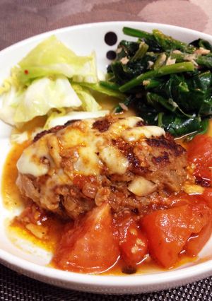 舞茸ハンバーグのトマト煮♪-レシピのメイン写真
