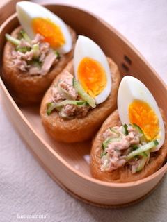 オープンいなり✳︎ツナきゅうり✳︎ゆで卵-レシピのメイン写真