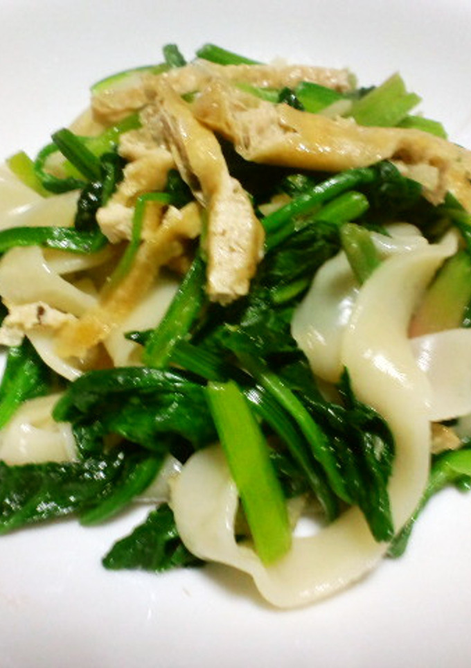 法蓮草と揚げの焼ほうとううどん-レシピのメイン写真